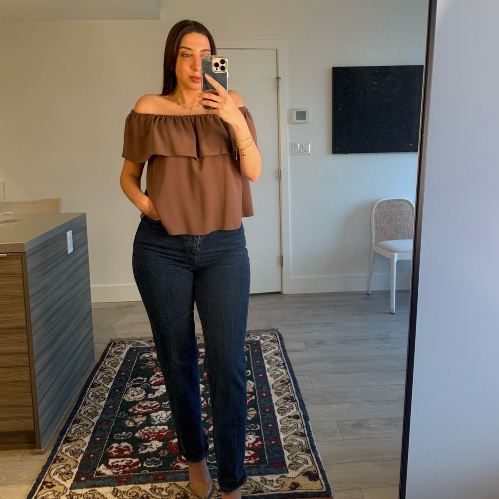 Aritzia Wilfred Promener Blouse in Mauve Brown size S